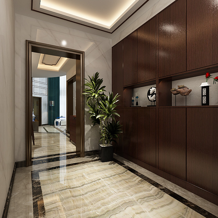 新中式风格别墅装修设计效果图-海琴水岸别墅365平米-别墅装修设计玄关 新中式风格别墅装修设计效果图-海琴水岸别墅365平米-别墅装修设计玄关