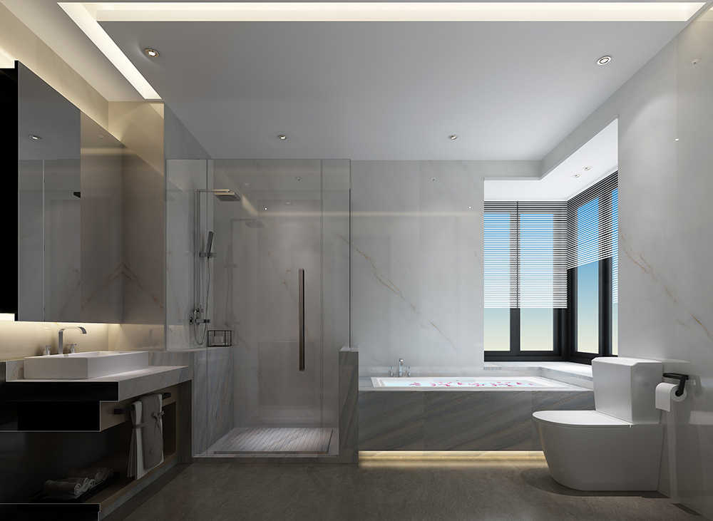 简约轻奢风格室内装修设计效果图-富春山居四居190平米-室内主卫装修设计 简约轻奢风格室内装修设计效果图-富春山居四居190平米-室内主卫装修设计